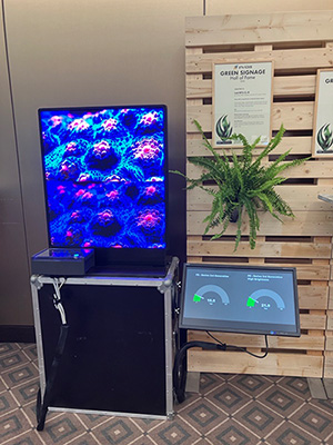 An LED module set up to demonstrate energy saving tools